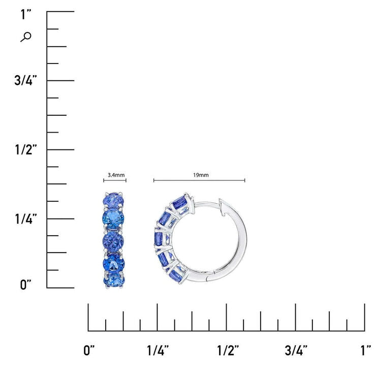 Costco tanzanite hoop earrings 14ct white gold (British brand)