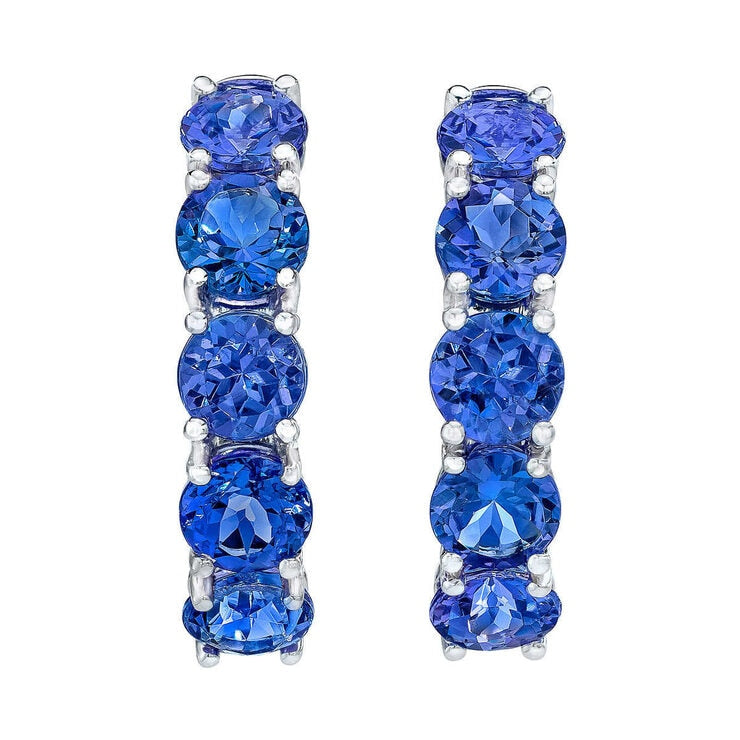 Costco tanzanite hoop earrings 14ct white gold (British brand)