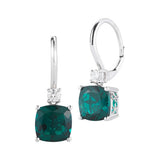 Costco UK Cushion Cut Lab Emerald and 0.16ctw Diamond Earrings, 14ct White Gold- Buy online at McGrocer