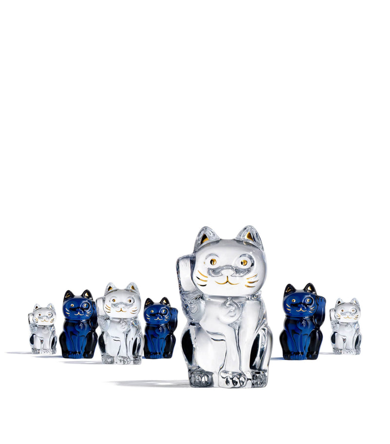 Baccarat Maneki Neko cat figurine - British product