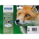 Epson T1285 Fox ink cartridges black and colour pack (British brand)
