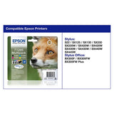 Epson T1285 Fox ink cartridges black and colour pack (British brand)