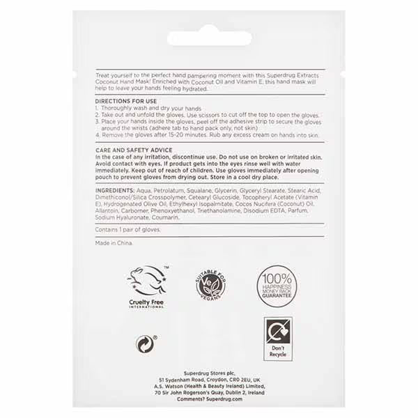 Superdrug Coconut Hand Mask Treatment (British brand)