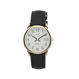 Timex Easy Reader men's watch black leather strap (British brand)