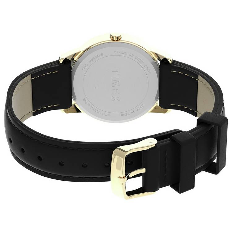 Timex Easy Reader men's watch black leather strap (British brand)