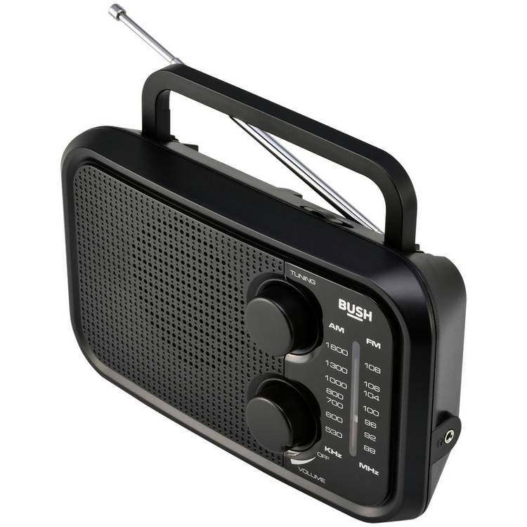 Bush compact FM/AM portable radio black - British product
