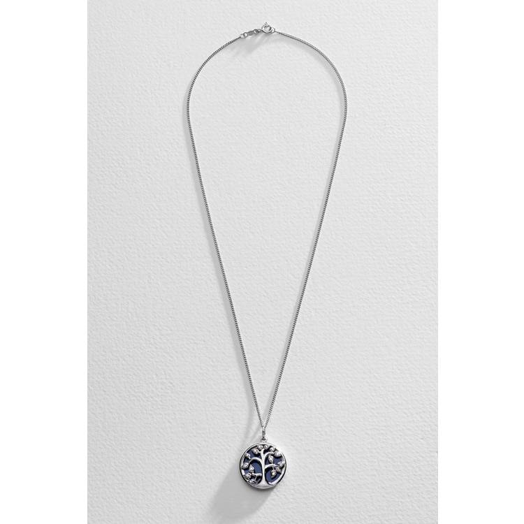 Moon & Back tree of life locket silver cubic zirconia, UK version