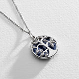 Moon & Back tree of life locket silver cubic zirconia, UK version