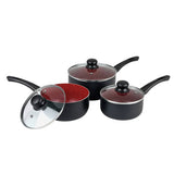 Argos Russell Hobbs Red Stone Aluminium 3 Piece Pan Set - Black- Buy online at McGrocer