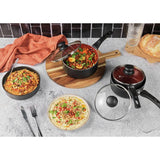 Russell Hobbs Red Stone aluminium 3 piece pan set, UK version