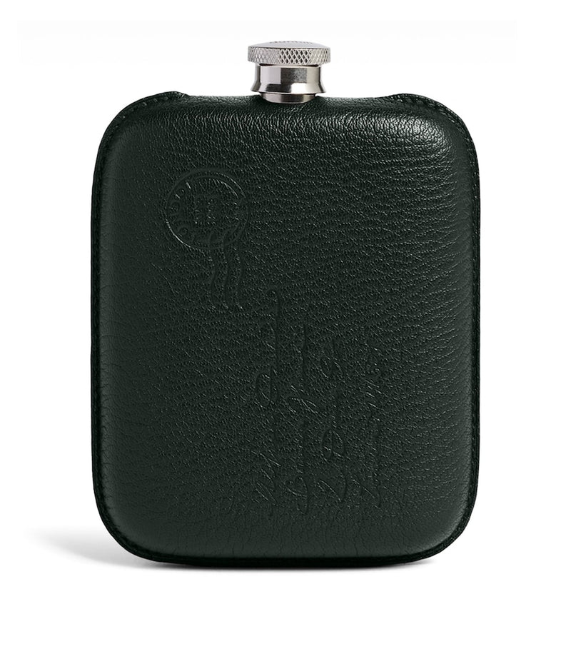 Dunhill leather-wrapped flask (British brand)