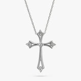 Revere sterling silver diamond cross pendant necklace 18 inch (British brand)