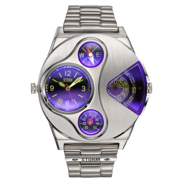 STORM men's silver stainless steel bracelet watch - British product