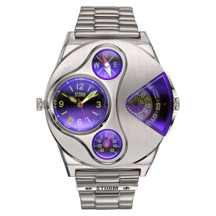 STORM men's silver stainless steel bracelet watch - British product
