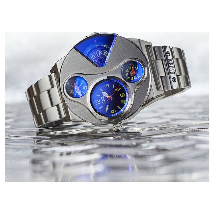STORM men's silver stainless steel bracelet watch - British product