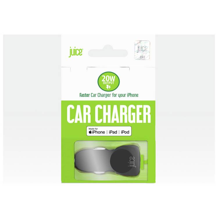 Juice 20W Lightning car charger integrated cable (British brand)