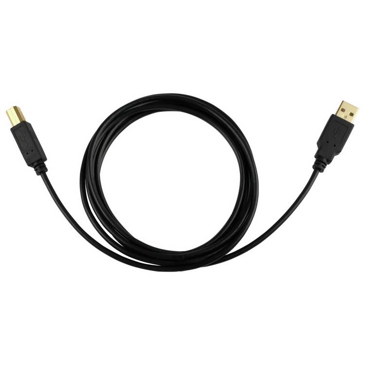 USB 2.0 cable 1.8m A-Male to B-Male black, imported from the UK