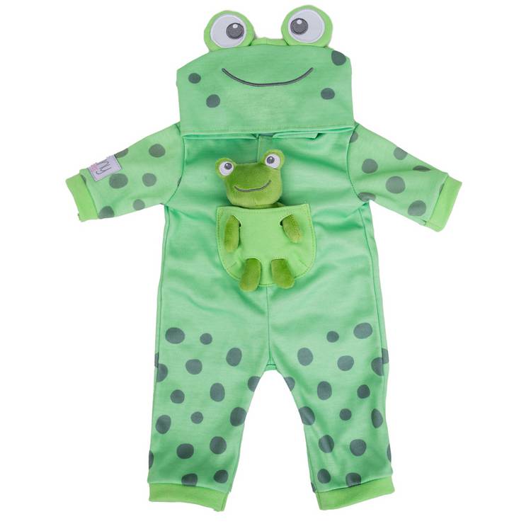 Tiny Treasures froggy all-in-one doll outfit (British brand)