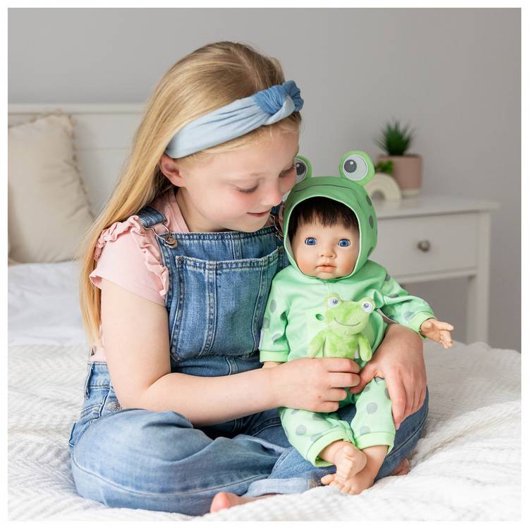 Tiny Treasures froggy all-in-one doll outfit (British brand)