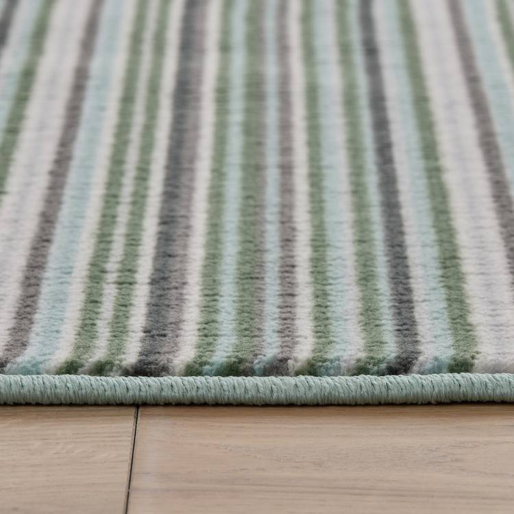 Habitat Skinny Stripe Green runner and mat set 180x57cm - British product