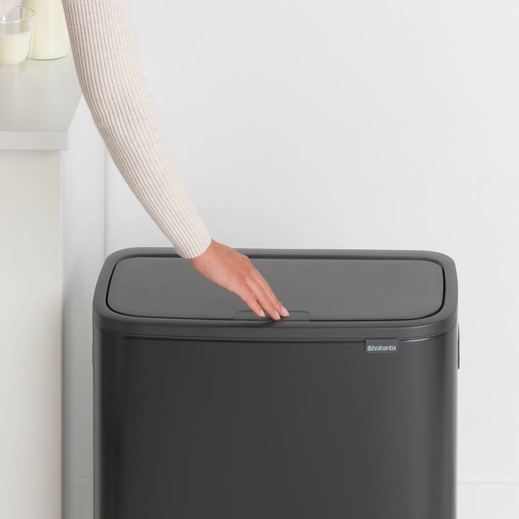 Brabantia Bo 60L touch bin in matt black, UK version