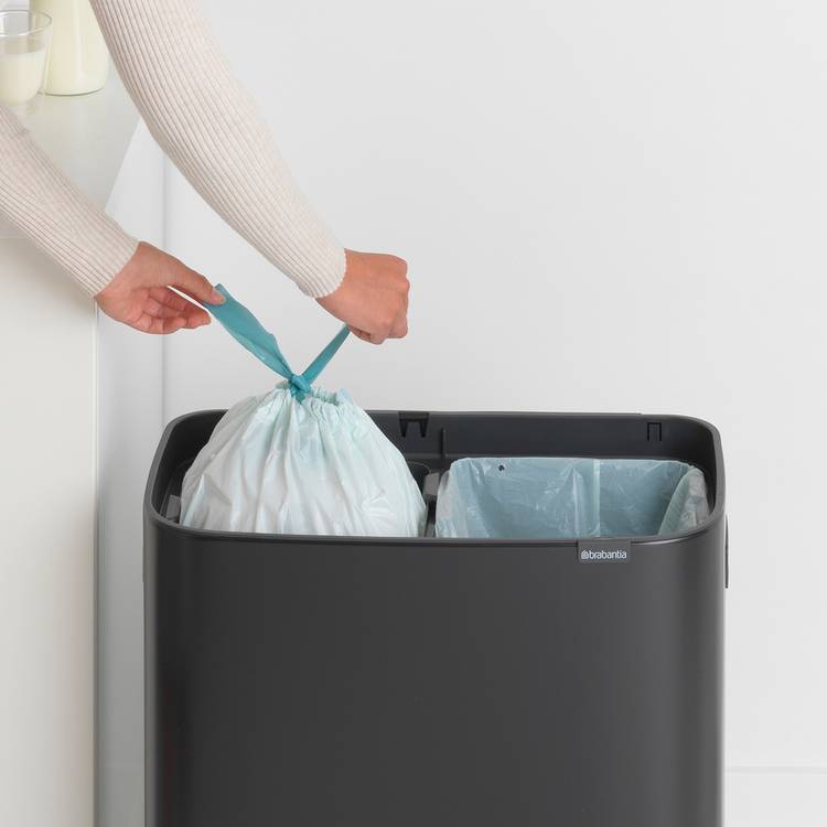 Brabantia Bo 60L touch bin in matt black, UK version