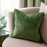 Argos Habitat Velvet Cushion Cover 2 Pack Moss Green 43x43cm- Buy online at McGrocer