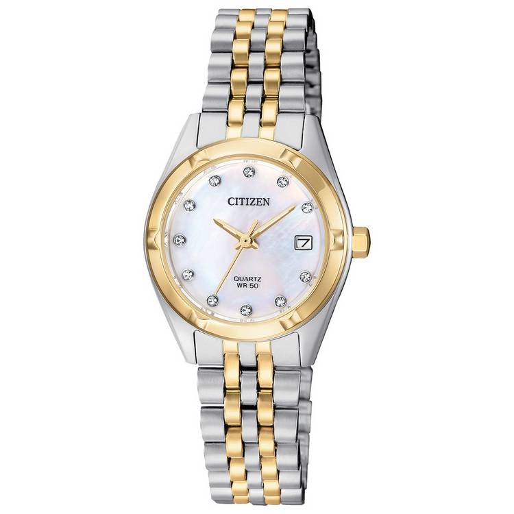 Citizen ladies watch mother of pearl dial two-tone bracelet - British product