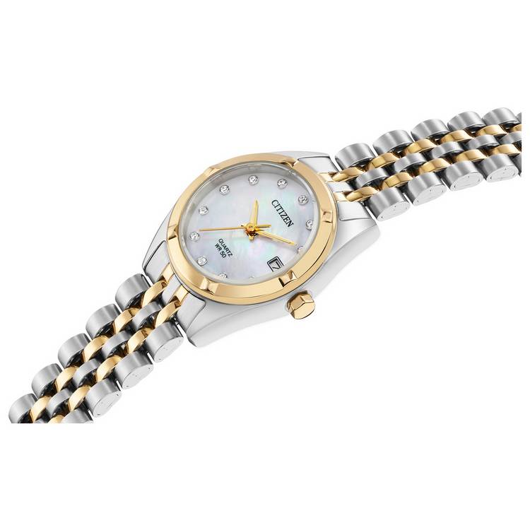 Citizen ladies watch mother of pearl dial two-tone bracelet - British product