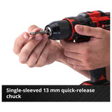 Einhell Power X-Change cordless combi drill set with 64 pieces, imported from the UK