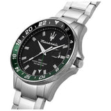 Maserati Sfidia black dial stainless steel watch 44mm (British brand)