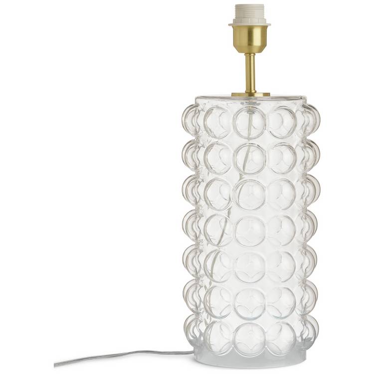 Habitat clear glass bobble table lamp base, imported from the UK