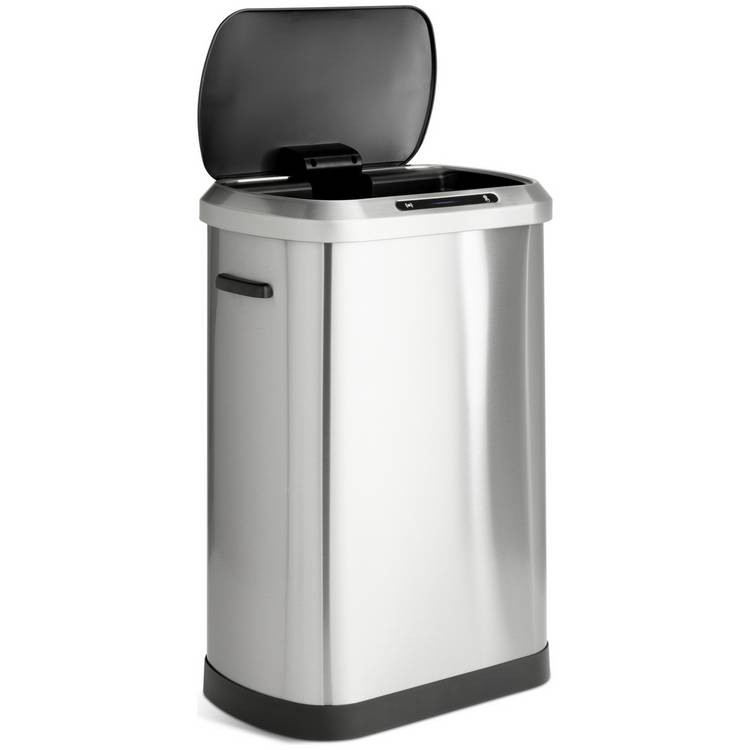 Habitat sensor bin brushed stainless steel 50L - British product