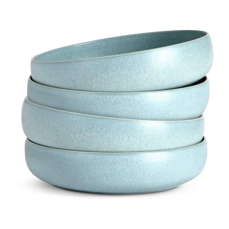 Habitat reactive stoneware pasta bowls blue 4 piece, imported from the UK