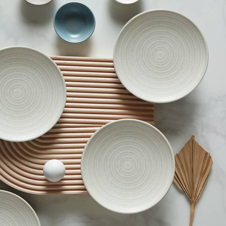 Denby Impression stoneware side plates cream 17cm - British product