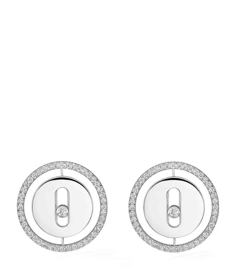 Messika Lucky Move white gold diamond stud earrings 0.32ct - British product