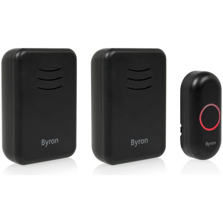 Byron black wireless doorbell kit (British brand)