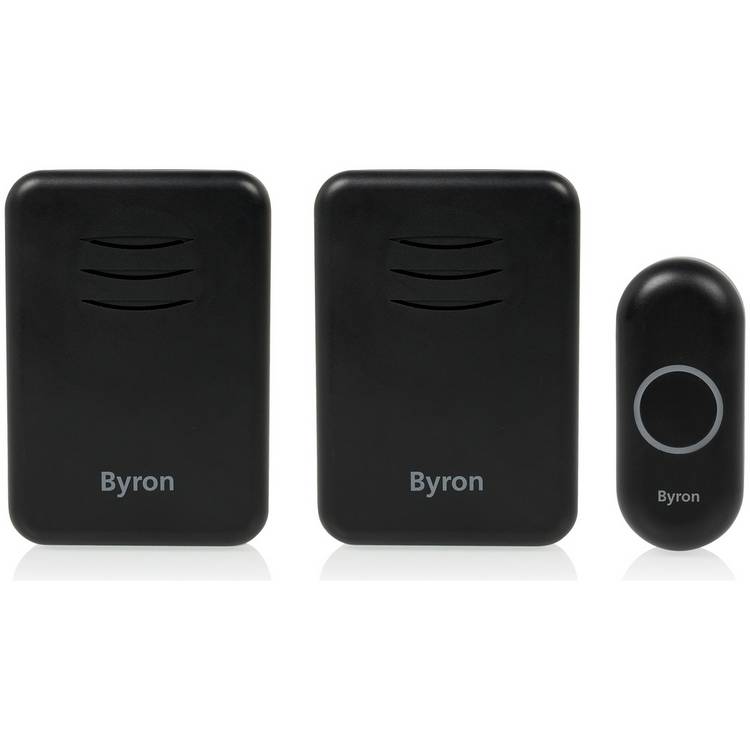 Byron black wireless doorbell kit (British brand)