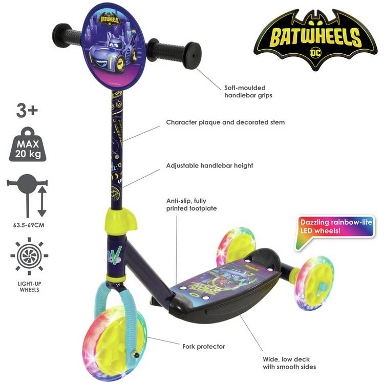 Batwheels Tri-Lite 3 Wheel Scooter (British brand)