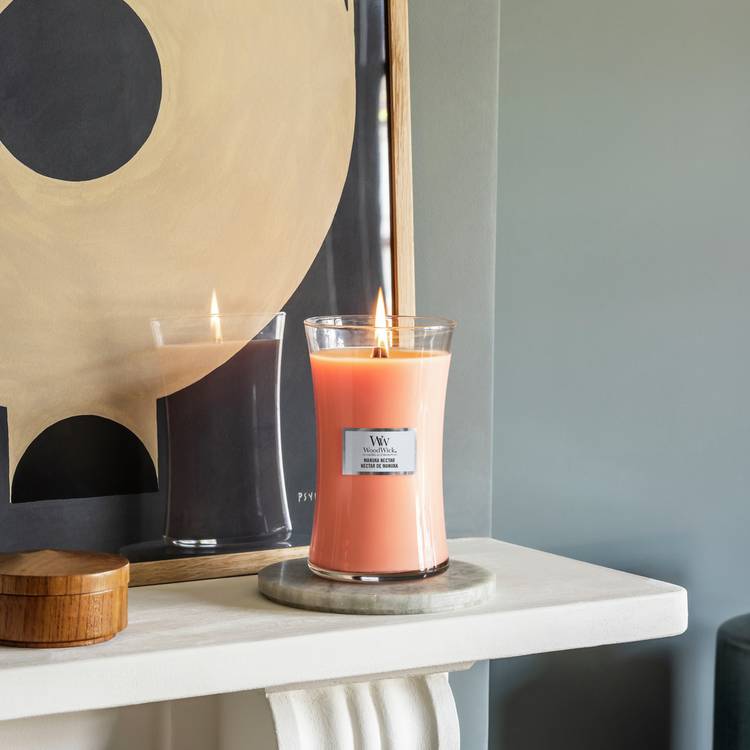 Woodwick large candle Manuka Nectar, imported from the UK