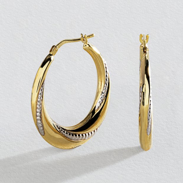Revere two-tone creole hoop earrings 29mm - British product