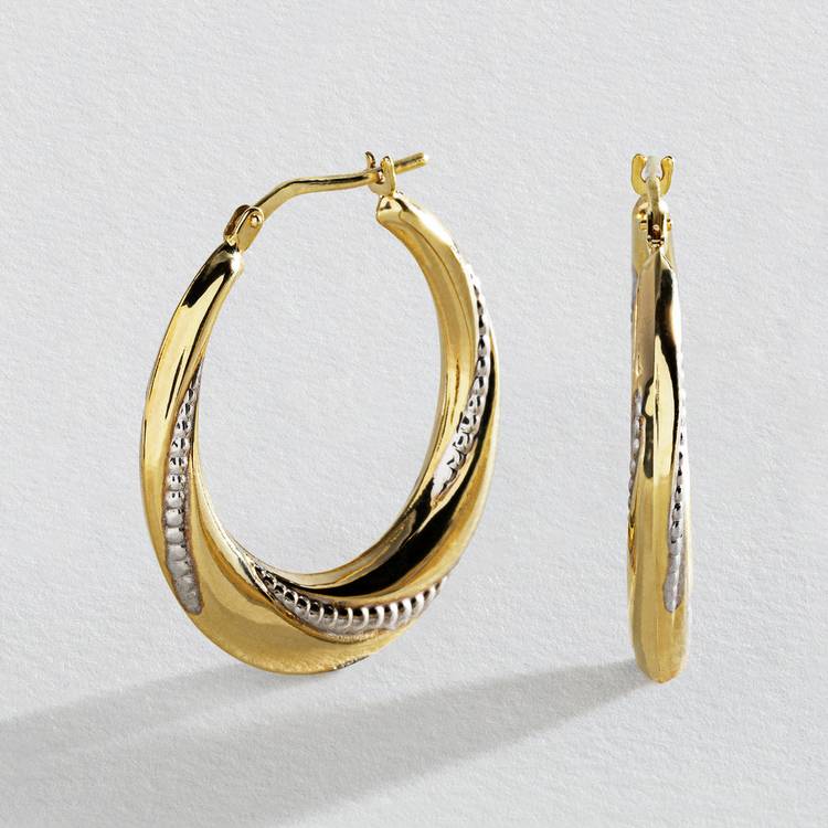 Revere two-tone creole hoop earrings 29mm - British product