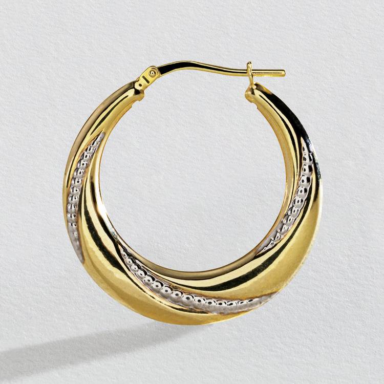 Revere two-tone creole hoop earrings 29mm - British product