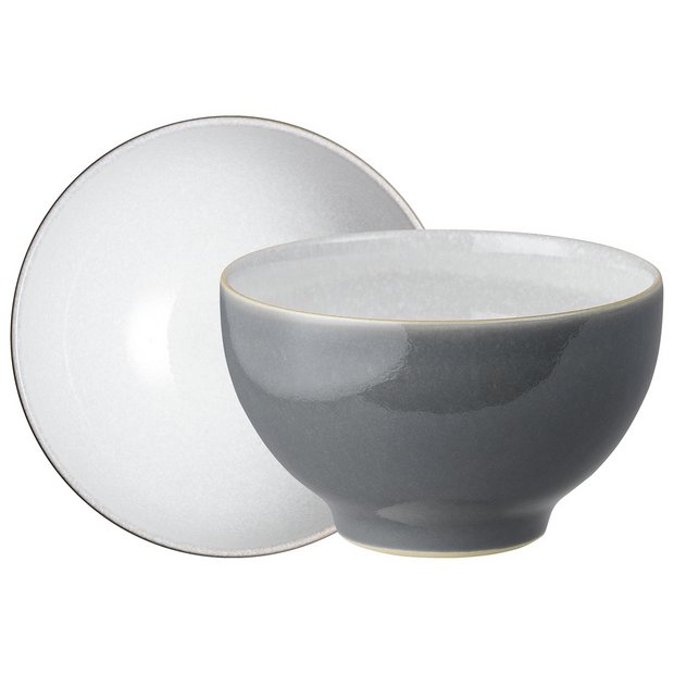 Denby Fossil Grey stoneware nibble bowls set of 4 (British brand)