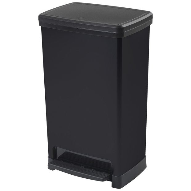 Moda 50 litre wide pedal bin black finish, UK version