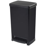 Moda 50 litre wide pedal bin black finish, UK version