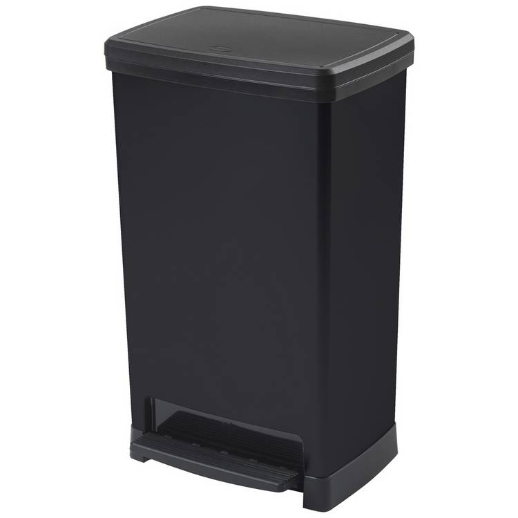 Moda 50 litre wide pedal bin black finish, UK version