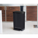 Moda 50 litre wide pedal bin black finish, UK version