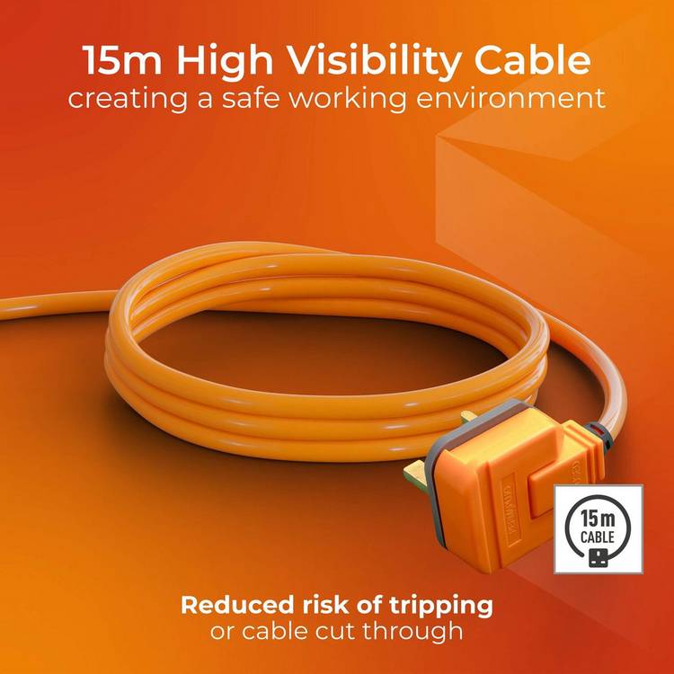 Masterplug extension lead 1 socket 15m (British brand)