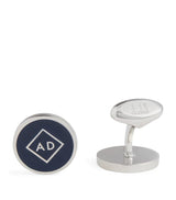 Harrods Dunhill Sterling Silver Navy Lacquer AD Hallmark Cufflinks- Buy online at McGrocer